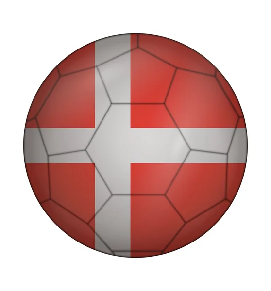 Pelota de fútbol bandera de Dinamarca — Archivo Imágenes Vectoriales