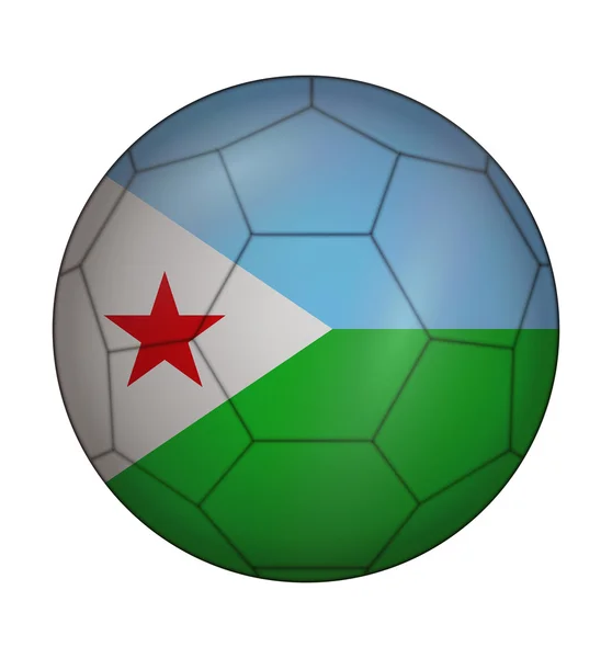 Soccer ball flag of Djibouti — Wektor stockowy