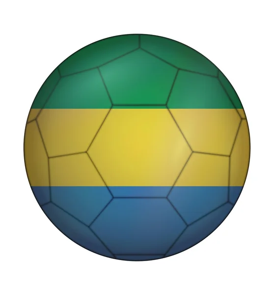 Soccer ball flag of Gabon — ストックベクタ