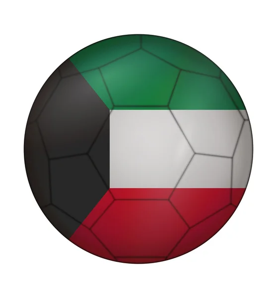 Soccer ball flag of Kuwait — 图库矢量图片