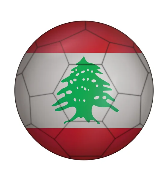 Soccer ball flag of Lebanon — Wektor stockowy
