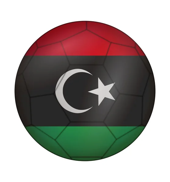 Pelota de fútbol bandera de Libia — Archivo Imágenes Vectoriales