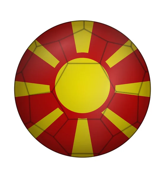Palla da calcio bandiera di Macedonia — Vettoriale Stock