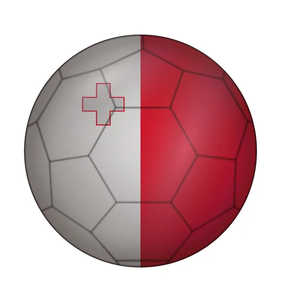 Soccer ball flag of Malta — ストックベクタ