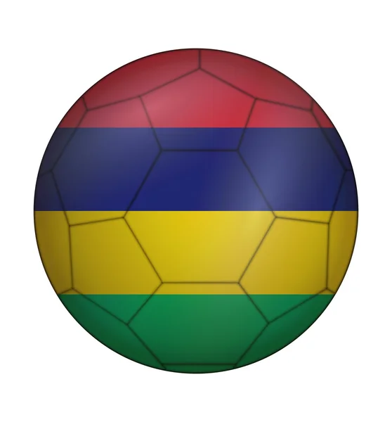 Soccer ball flag of Mauritius — Wektor stockowy