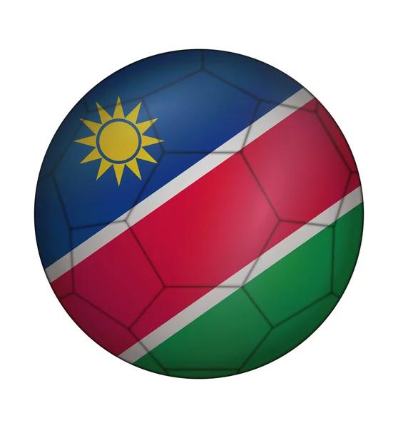 Drapeau de ballon de football de Namibie — Image vectorielle