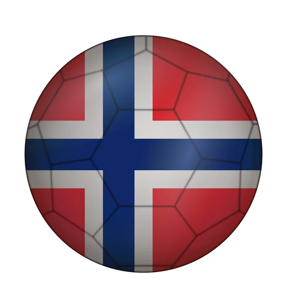 Bola de futebol bandeira da Noruega — Vetor de Stock