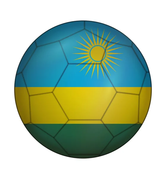 Voetbal bal vlag van Rwanda — Stockvector