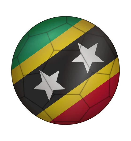 Soccer ball Saint Kitts och Nevis flagga — Stock vektor