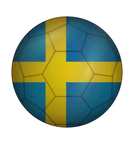 Soccer ball flag of Sweden — Stock Vector