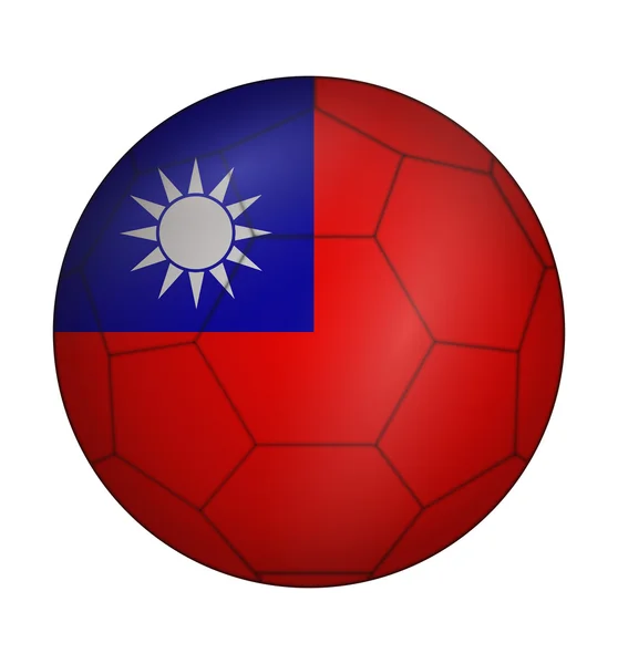 Futball labda zászlaja Tajvan — Stock Vector