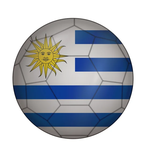 Bendera bola sepak Uruguay - Stok Vektor