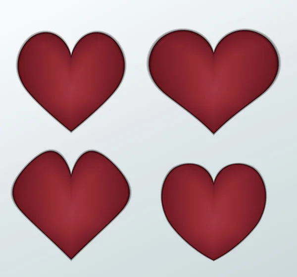 Четыре сердца — стоковый вектор