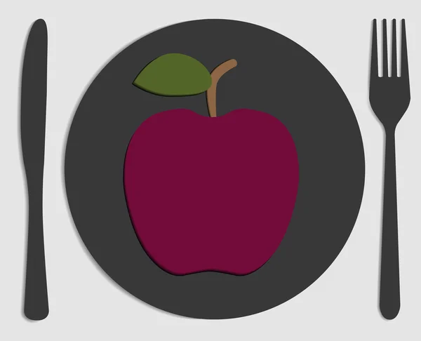 Comer manzana — Vector de stock