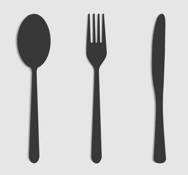 叉子、刀和勺子 — 图库矢量图片