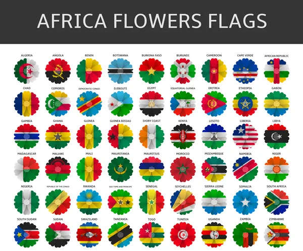 África flores banderas vector — Archivo Imágenes Vectoriales