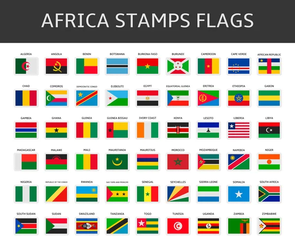 Afrika stempels vlaggen vector — Stockvector