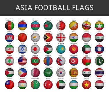 Asya Devletleri futbol bayrağı küme vektör