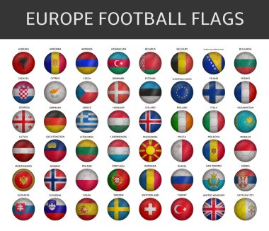 Avrupa Birleşik Devletleri bayrağı futbol set vektör