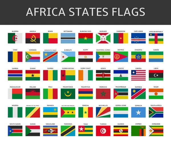 Bandiera degli stati dell'Africa insieme vettoriale — Vettoriale Stock