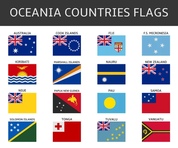 Flag of oceania states vector set — Stock Vector