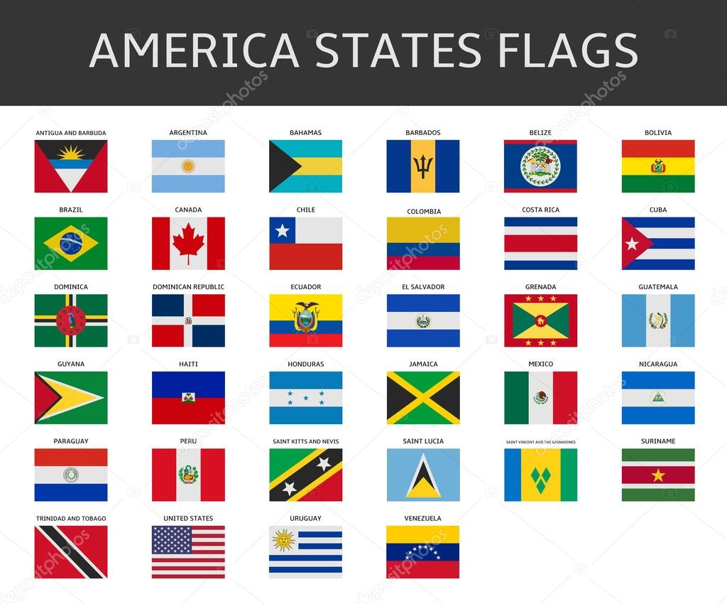 flag of america states vector set