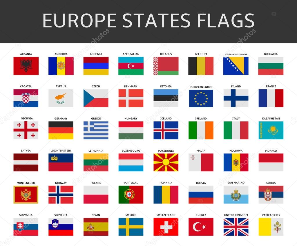 Vlajky států Evropy vektorové sada Stock Vector od © noche0 64940125