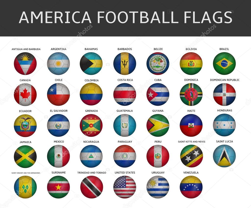 football flag of america states vector set
