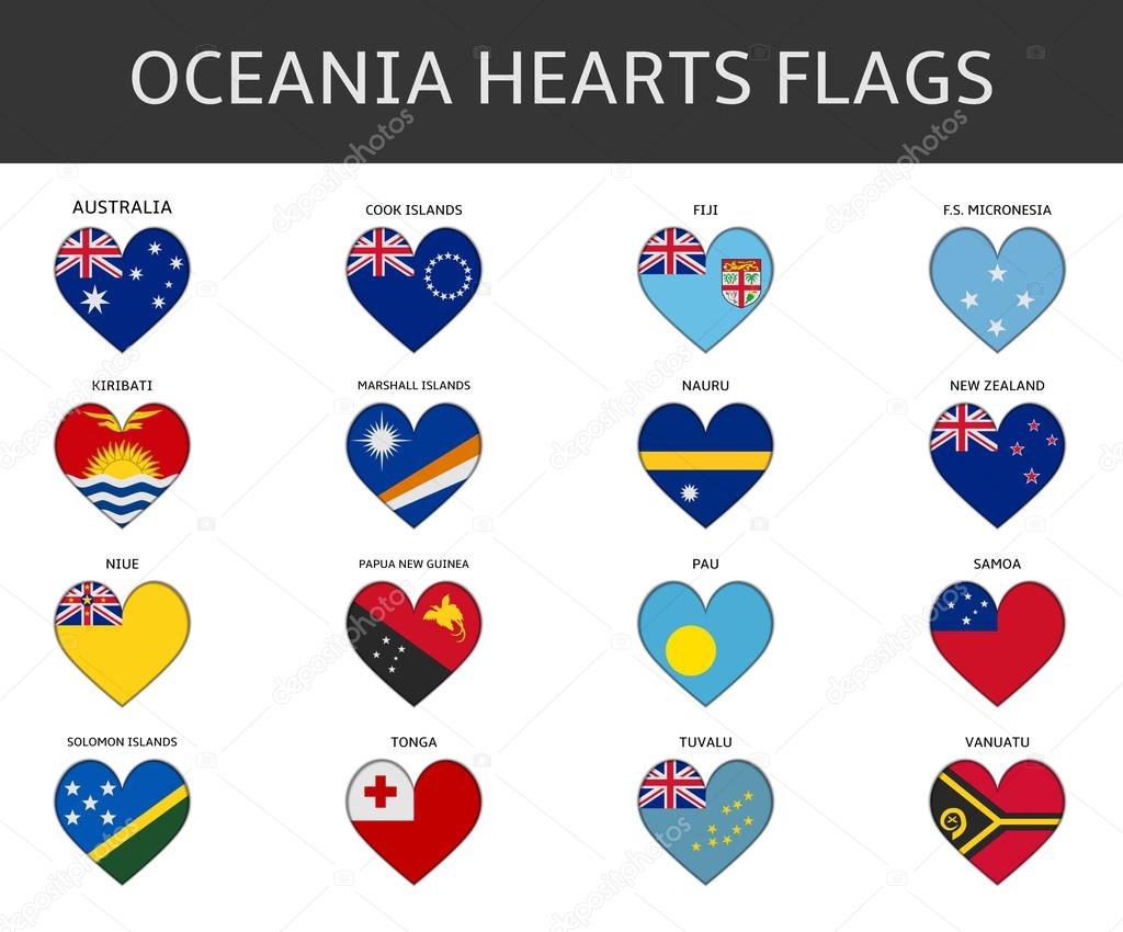 ocenia hearts flags vector