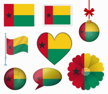 Gine Bissau bayrak 8 öğeler vektörünü ayarla