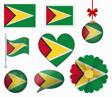 8 öğeler vektörünü Guyana bayrak ayarla