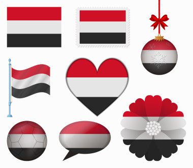 8 öğeler vektörünü Yemen bayrak ayarla