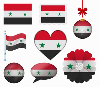 Suriye bayrağı 8 öğeler vektörünü ayarla