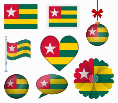 8 öğeler vektörünü Togo bayrak ayarla
