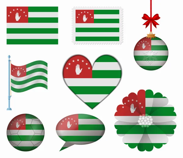 Abkhazia flag set of 8 items vector — Stock Vector