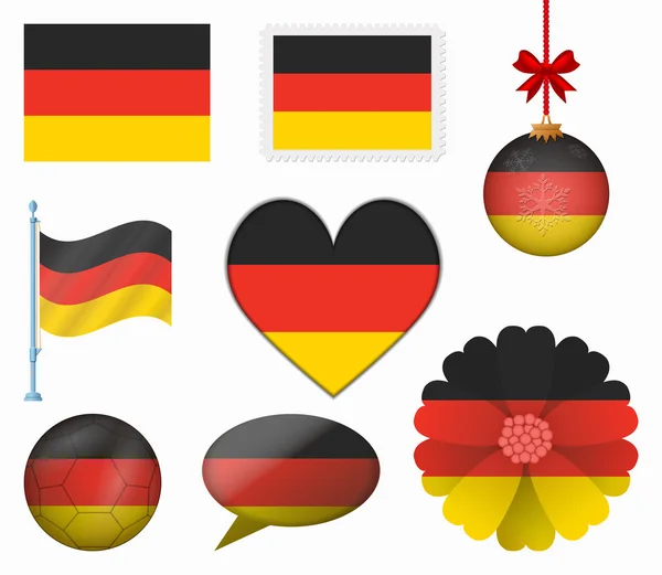 Germany flag set of 8 items vector — Stock Vector