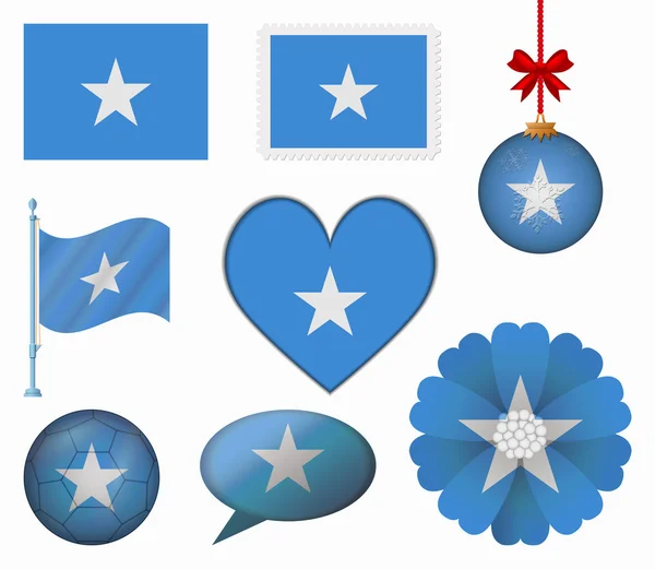 Somalia flag set of 8 items vector — Stock Vector