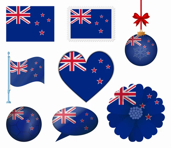 Σημαία της Νέας Ζηλανδίας σύνολο 8 διανυσματικά αντικείμενα — Διανυσματικό Αρχείο