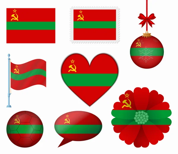 Transnistria conjunto de bandera de 8 elementos vector — Vector de stock