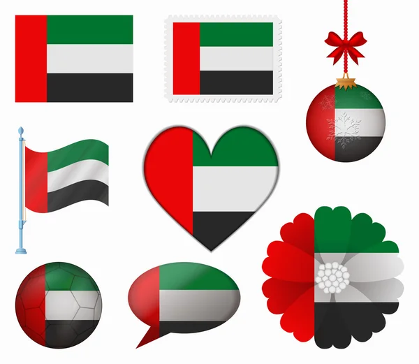 United Arab Emirates flag set of 8 items vector — Stock Vector