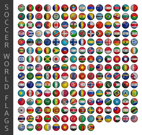 Voetbal wereld vlaggen — Stockvector