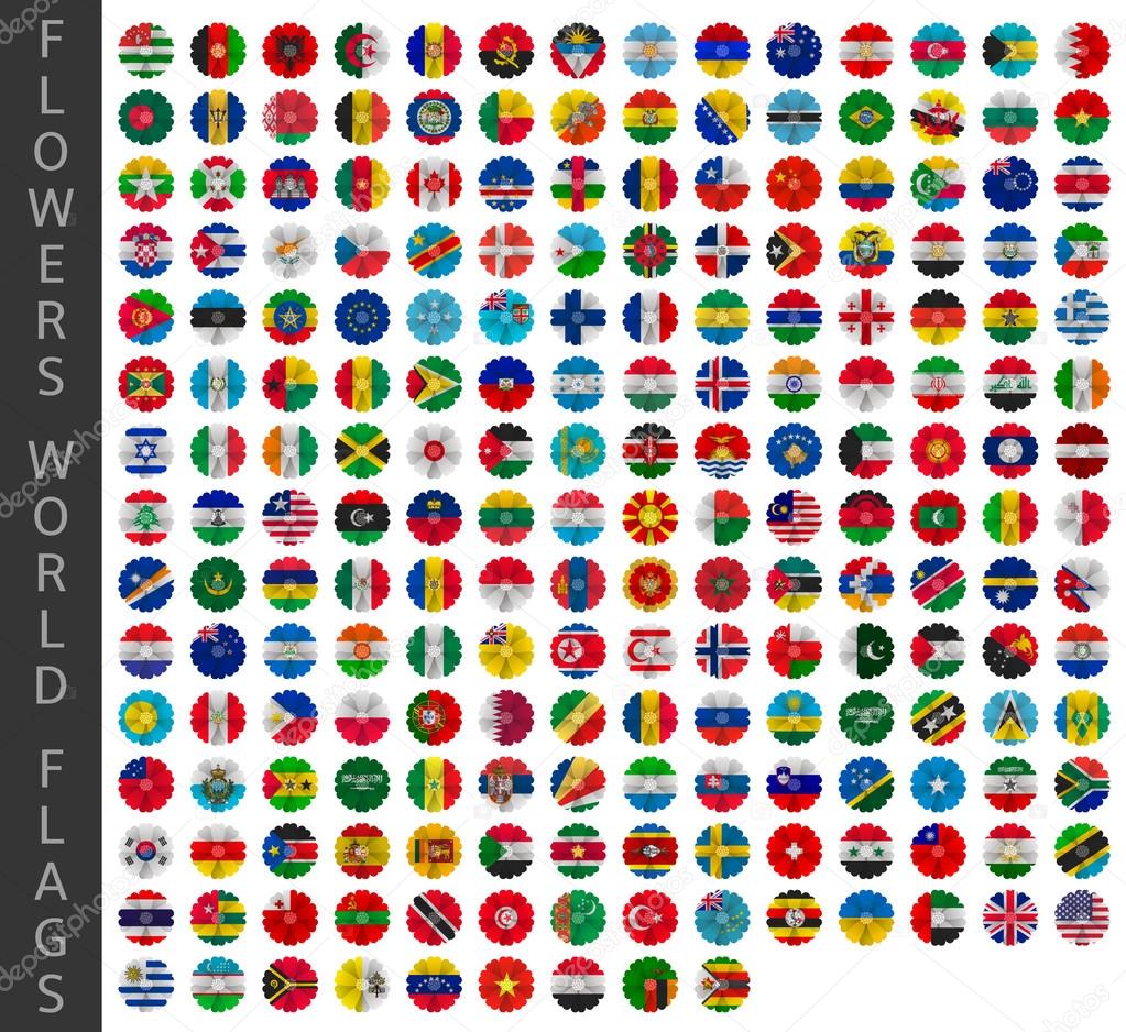 flowers world flags