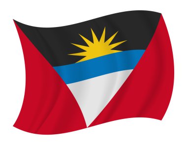 Antigua ve Barbuda bayrağı sallayarak vektör