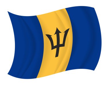 Barbados bayrağı sallayarak vektör