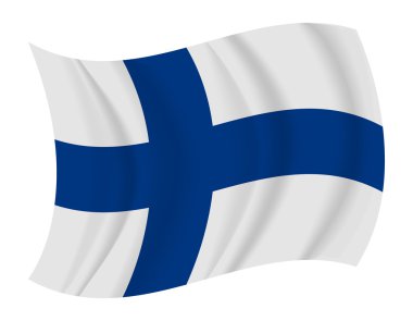 Filand bayrağı sallayarak vektör