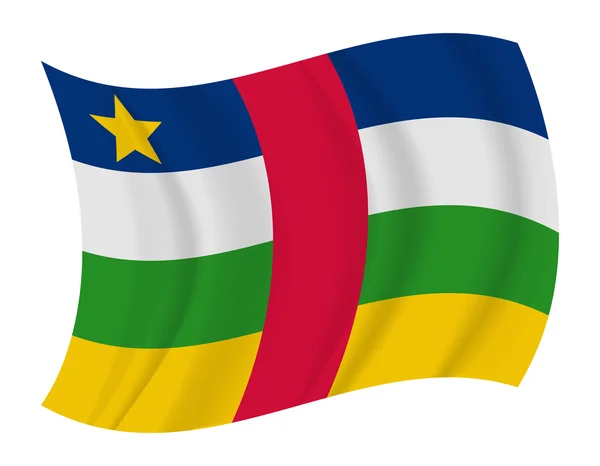 Centraal-Afrikaanse Republiek vlag zwaaien vector — Stockvector
