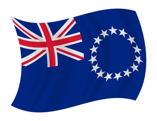 Islas Cook bandera ondeando vector — Vector de stock