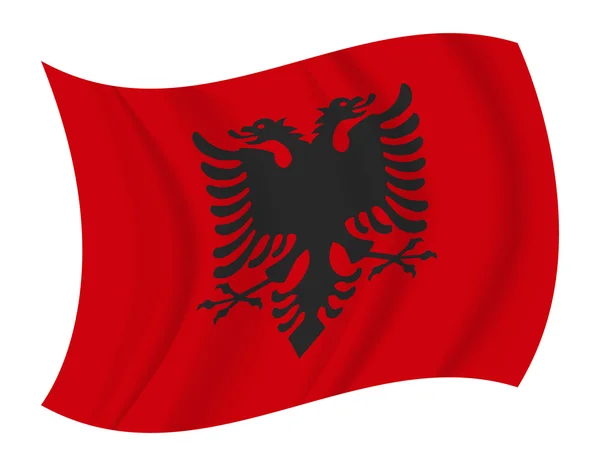 Albánia lobogója hullámzó vektor — Stock Vector