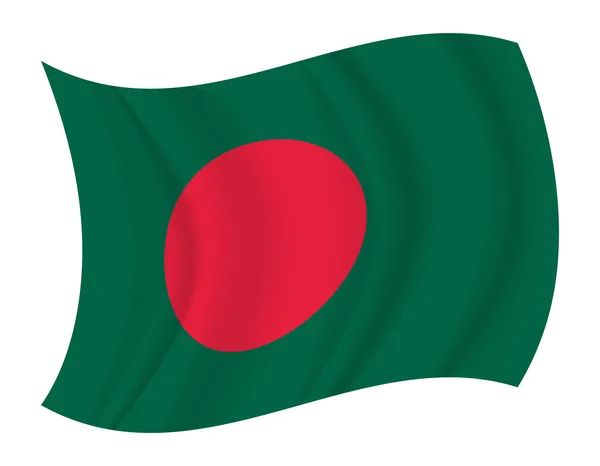 Bandera de Bangladesh ondeando vector — Archivo Imágenes Vectoriales