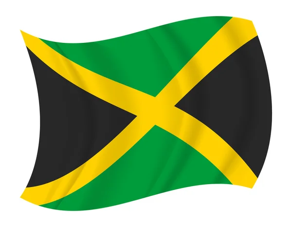 Jamaikanische Flagge schwenkt Vektor — Stockvektor